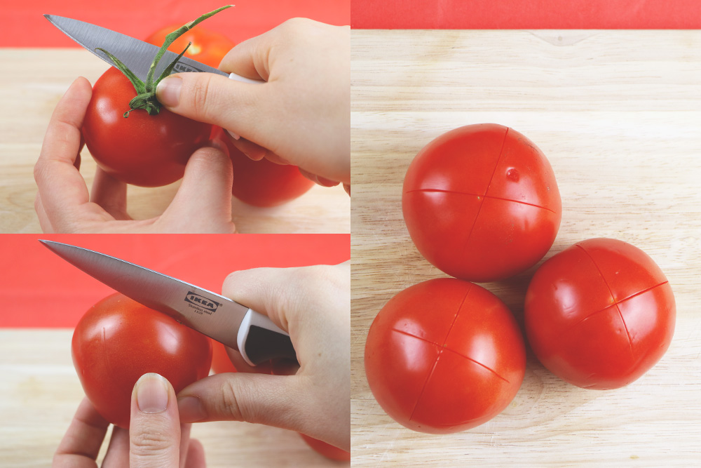Tomaten einritzen